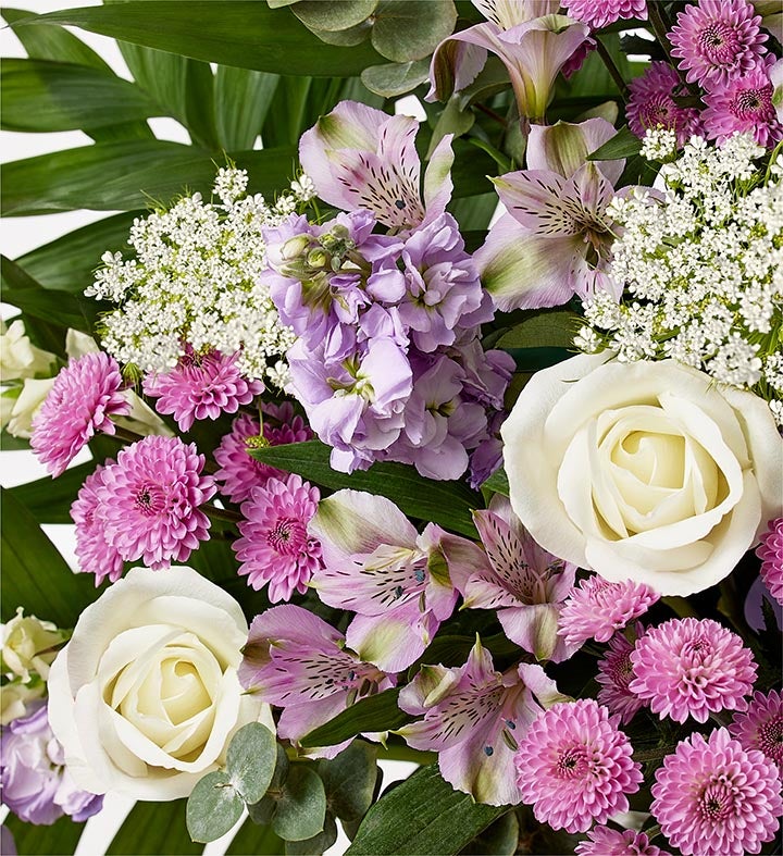 Tranquility Floor Basket™ - Lavender and White | 1800flowers.com