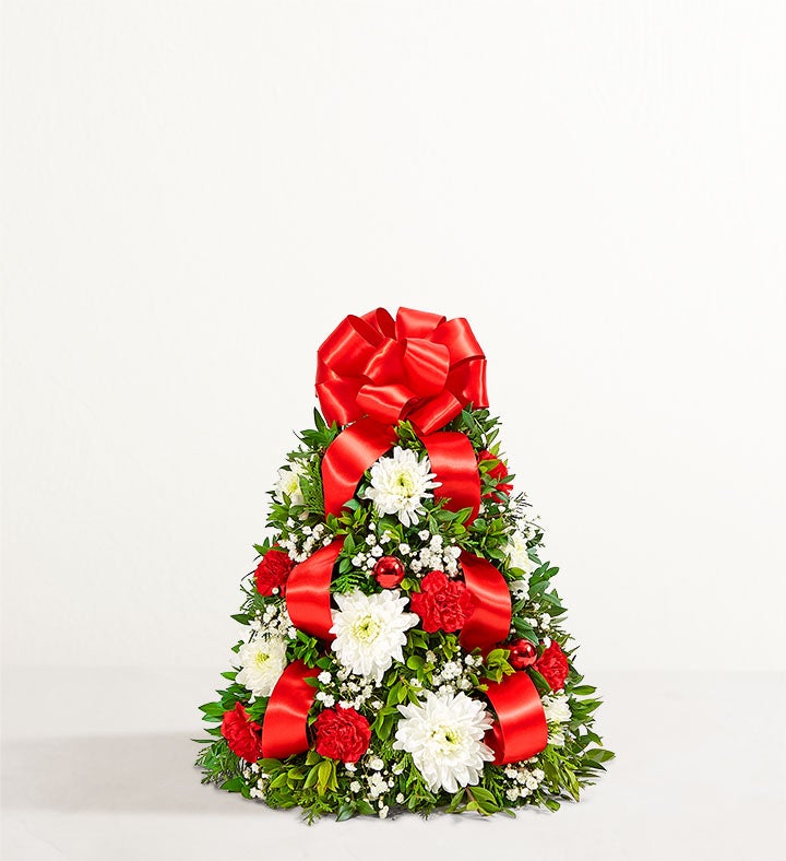 1-800-Flowers Seasonal Gift Delivery Holiday Flower Tree "Double The Flowers" Single