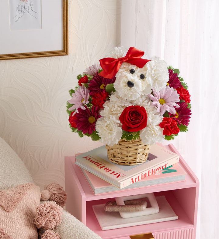 ①　tsuechi Love Pup™ Arrangement | 1800Flowers.com