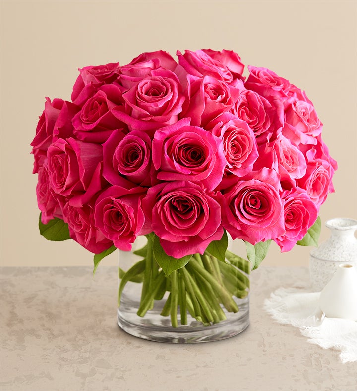 Contemporary Hot Pink Roses | 1800Flowers.com