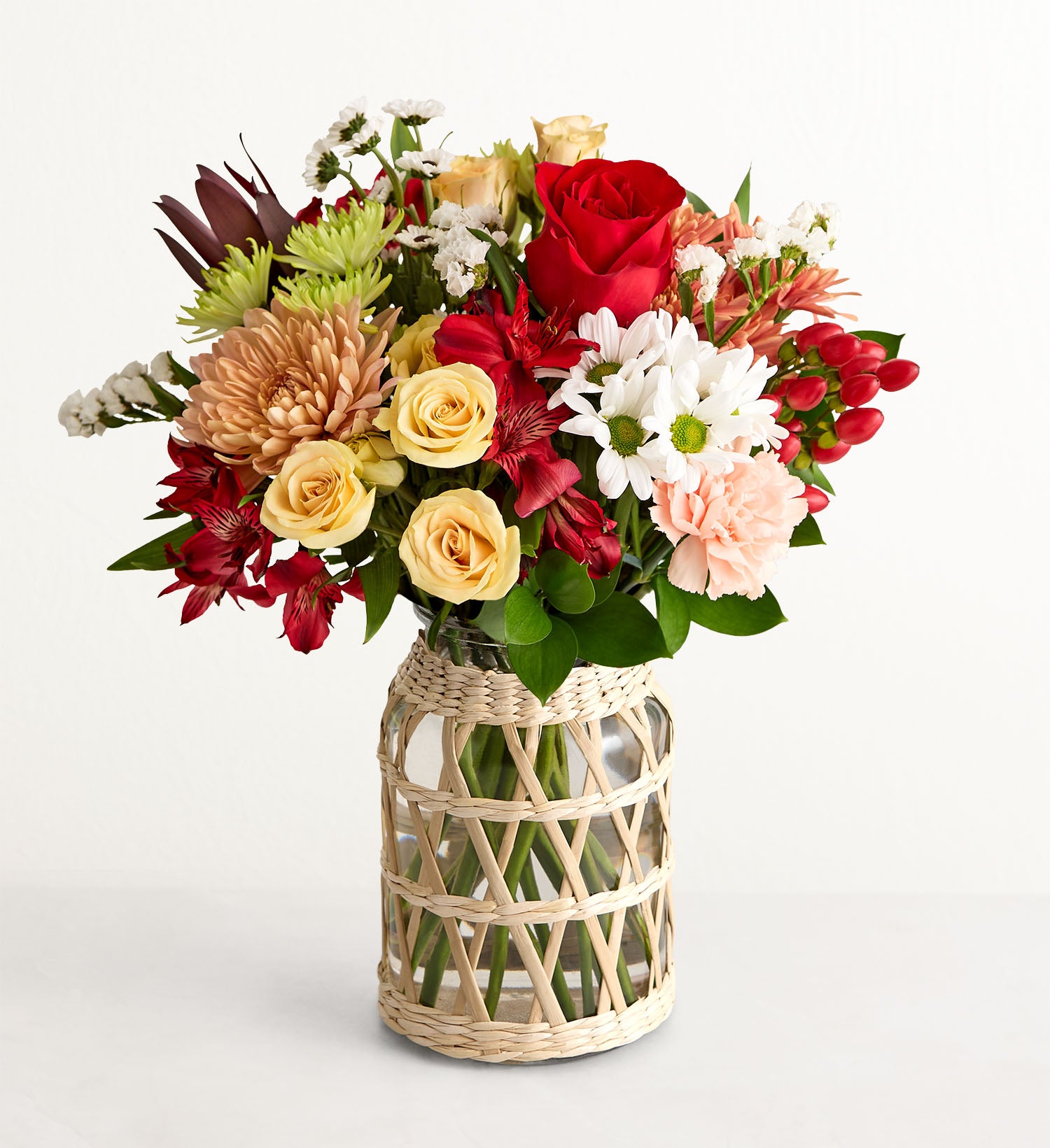 1-800-Flowers Flower Delivery Frosted Spice Bouquet W/ Wicker Vase