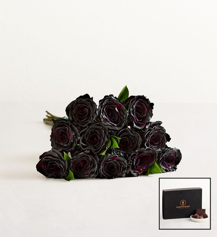 New Moon Black Roses™ with Chocolate