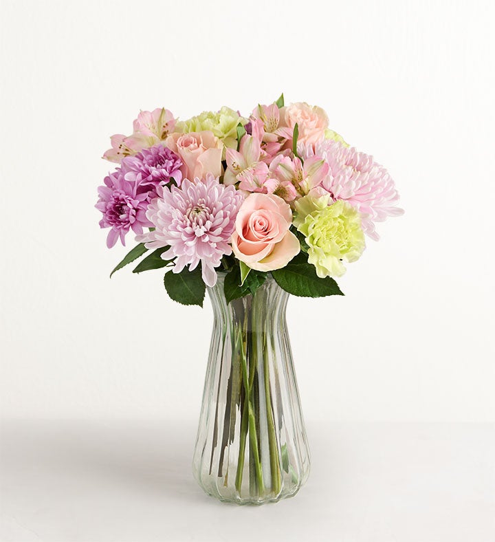 1-800-Flowers Flower Delivery Spring Delight Bouquet W/ Clear Vase