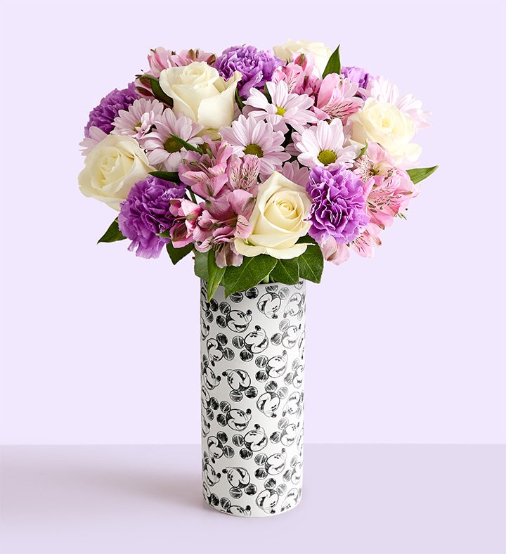 Disney Mickey Mouse Vase with Lavender Garden Bouquet