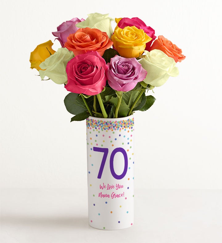 Milestone Celebrations Bouquet with Personalized Vase