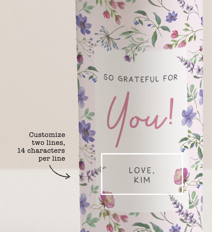 So Grateful for You Bouquet with Personalized Vase