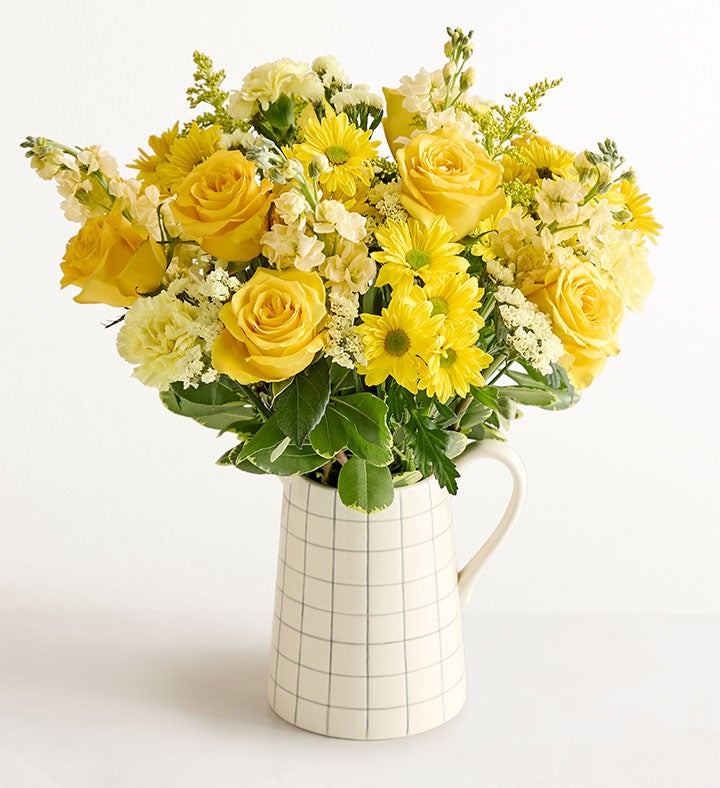 「Light Mellow Sunshine」 Sunshine Radiance™ Bouquet | Bright Yellow Blooms | 1800Flowers