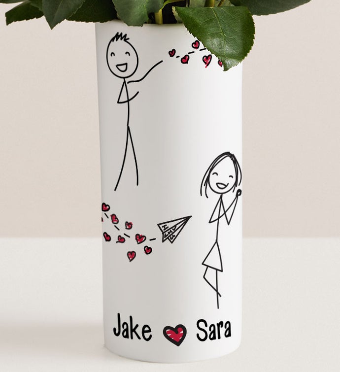 Sending Love Bouquet with Personalized Vase
