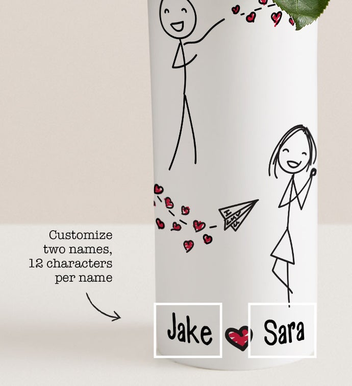 Sending Love Bouquet with Personalized Vase