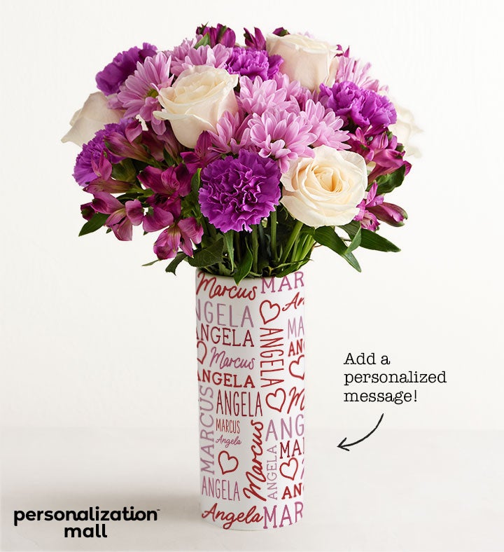 1-800-Flowers Everyday Gift Delivery Better Together Bouquet W/ Personalized Vase W/ Lavender Garden Bouquet
