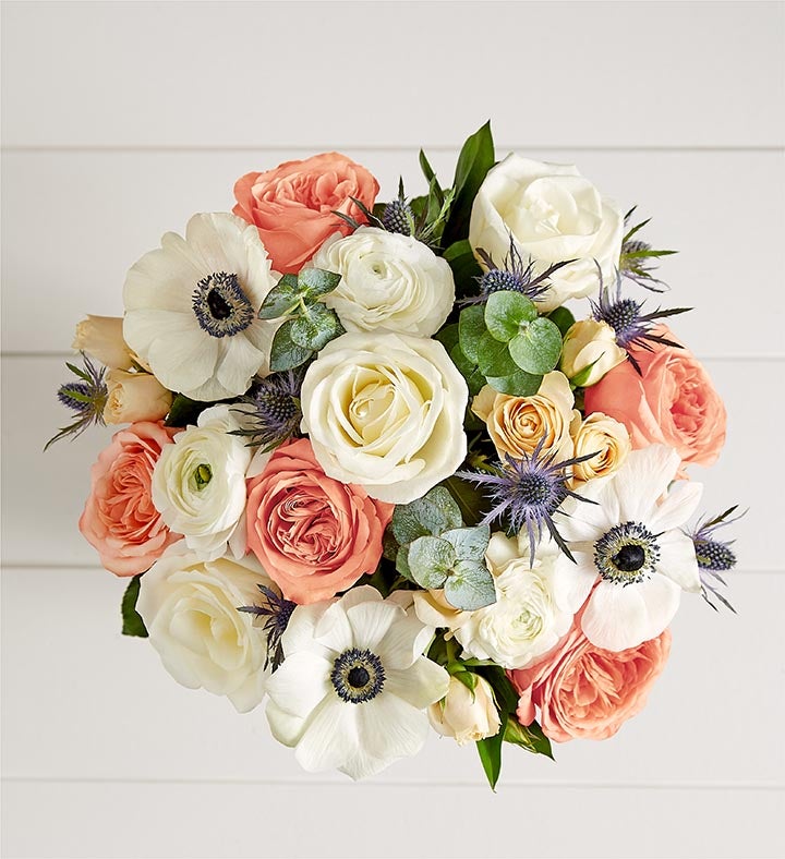 Peach Blossom Garden Rose Bouquet