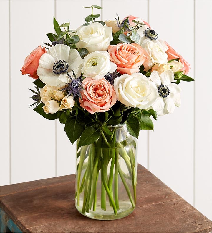 Peach Blossom Garden Rose Bouquet