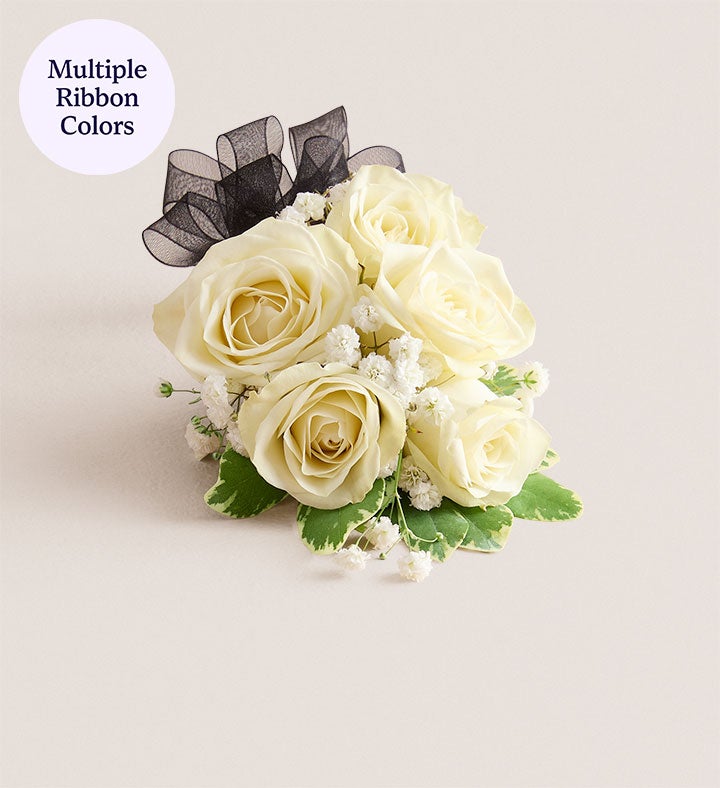 White Spray Rose Corsage | 1800Flowers.com