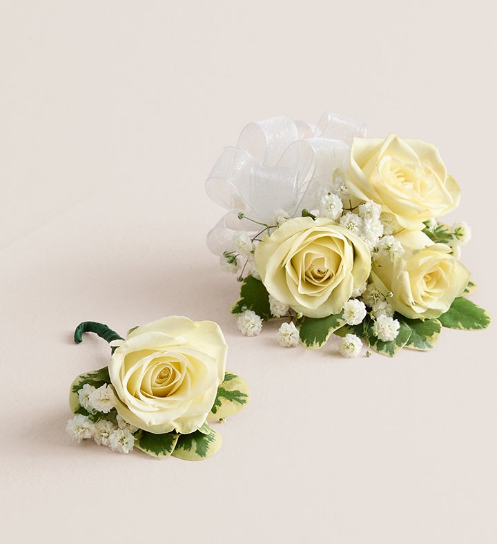 White Spray Rose Corsage