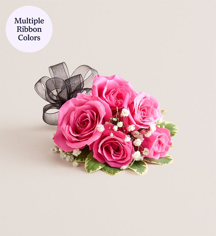 Hot Pink Spray Rose Corsage