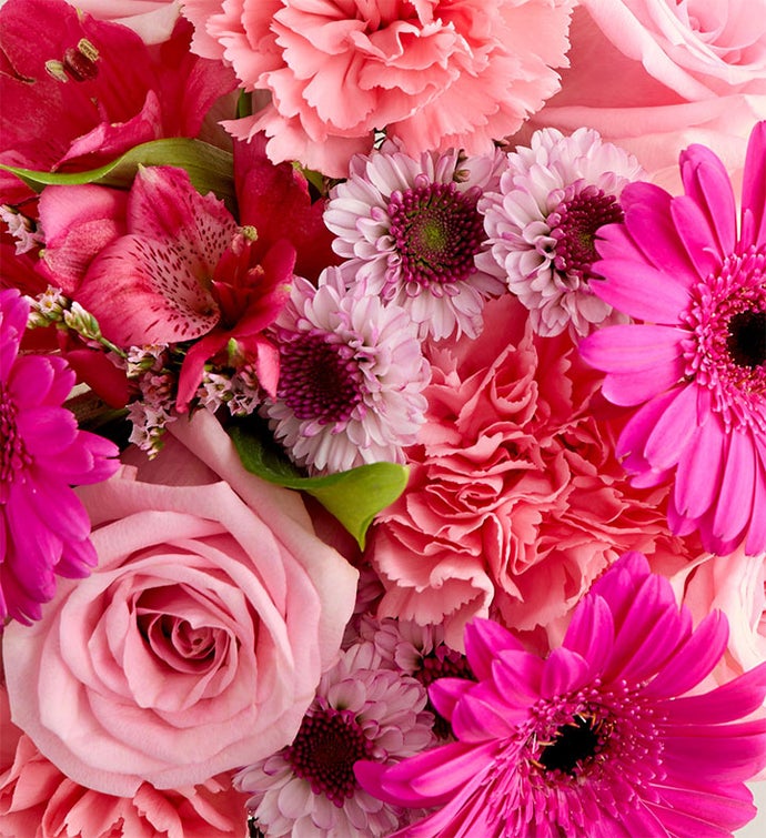 prom flowers for pink dress Long Pink A-Line Prom Dress with Multicolor Flowers Multi / 6