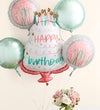 Elegant Blush™ Bouquet with Happy Birthday Balloon Bouquet