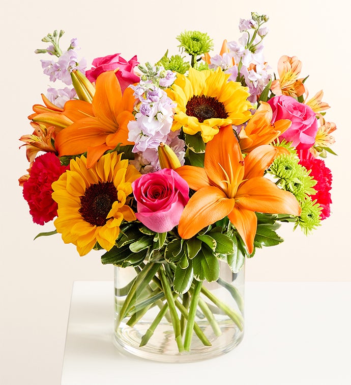 Floral Embrace™ with Number 30 Balloons