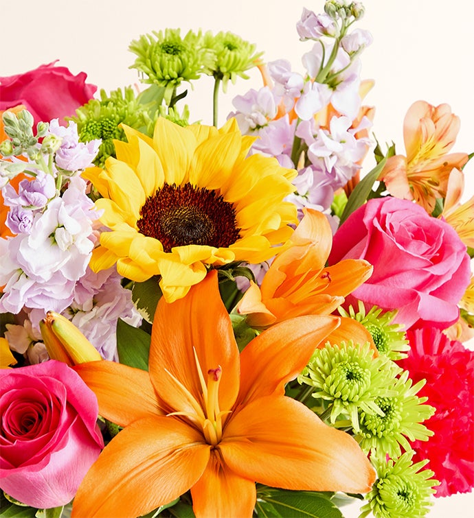 Floral Embrace™ with Number 30 Balloons