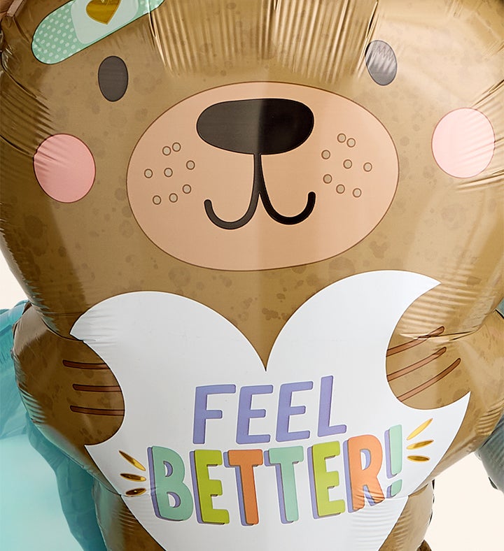 Floral Embrace™ with Feel Better Bear Balloon Bouquet