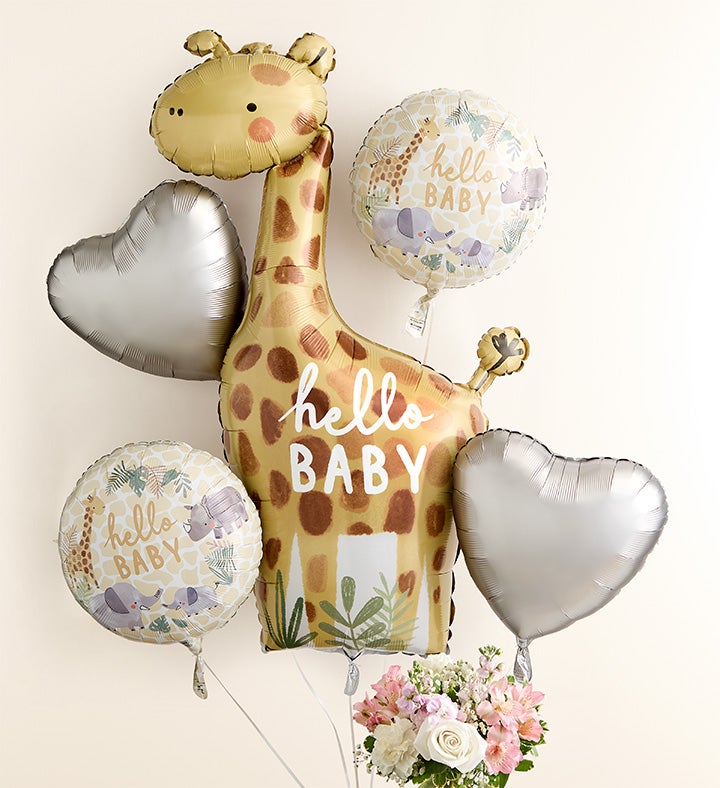 mamerin ♪✾︎ Sweet Baby Girl™ Arrangement with Hello Baby Balloons from 1-800