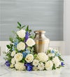 Cremation Wreath- Blue and White