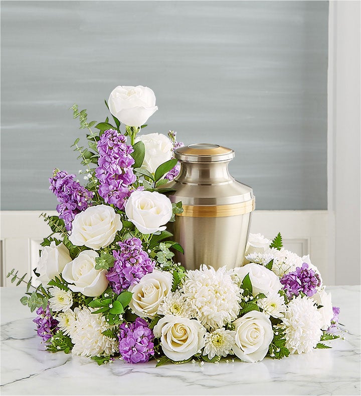 Cremation Wreath- Lavender and White
