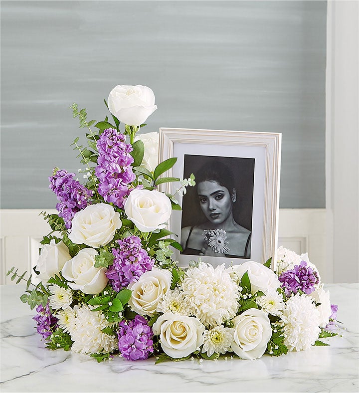 Cremation Wreath  Lavender and White