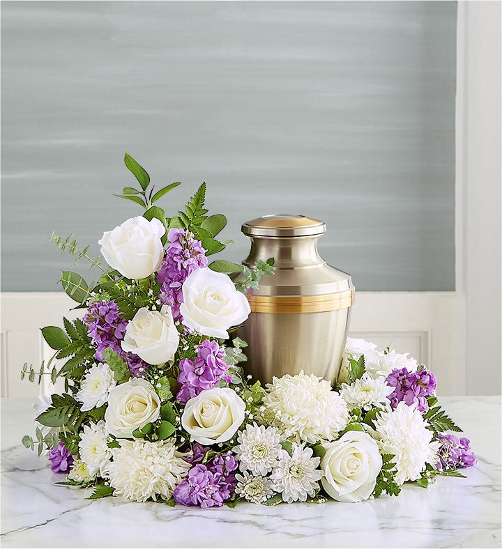 Cremation Wreath- Lavender and White