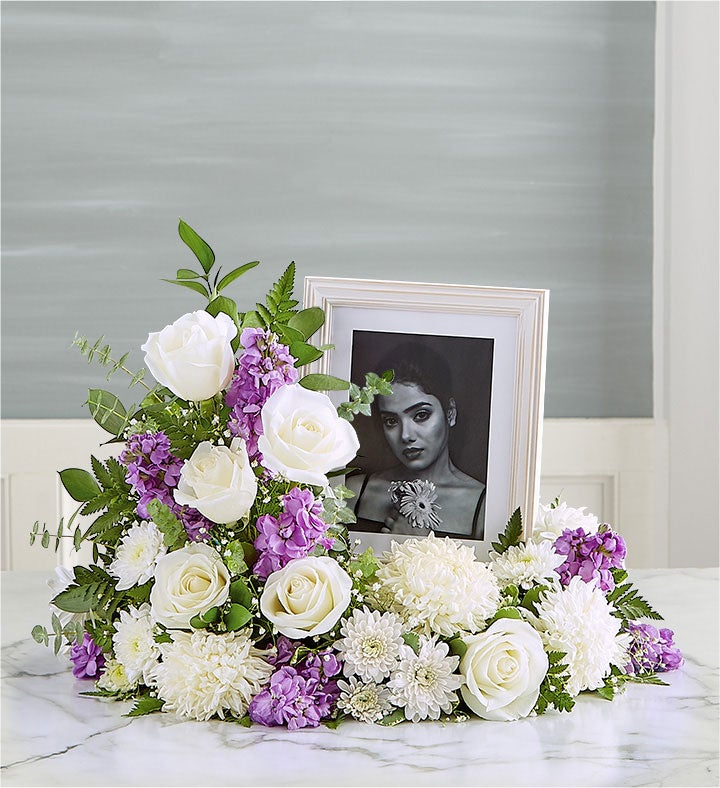 Cremation Wreath- Lavender and White