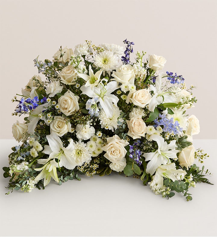 Crescent Cremation Arrangement  Blue and White
