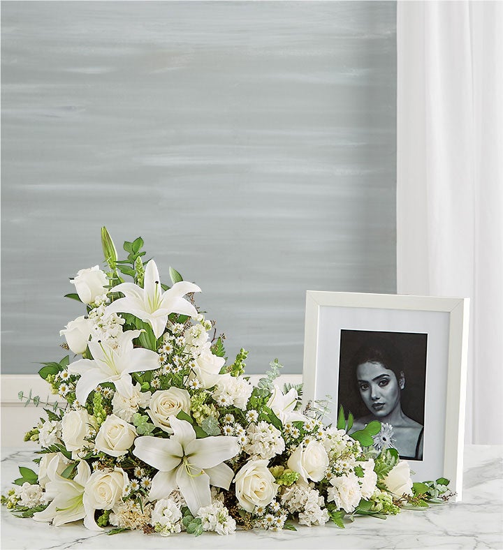 Asymetrical Cremation Arrangement- All White