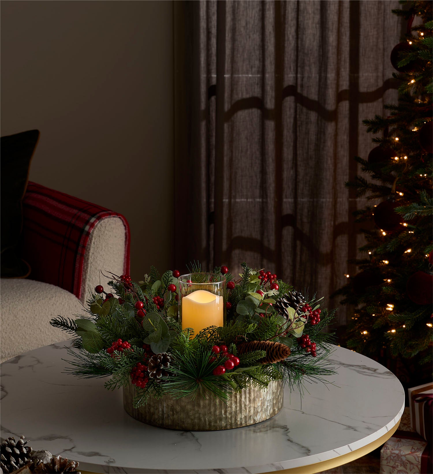Rustic Eucalyptus & Berry Centerpiece