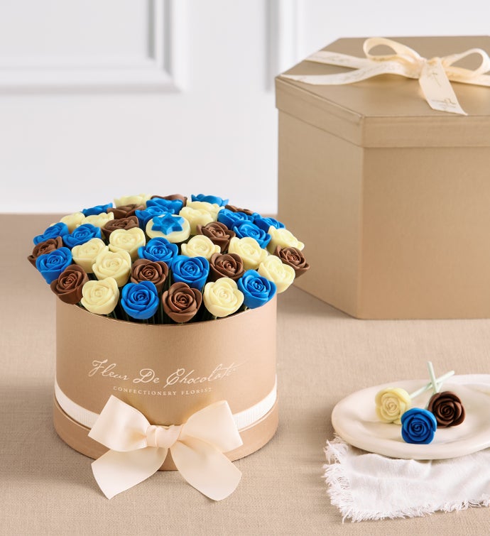 Fleur De Chocolate® Belgian Chocolate Roses – Star of David