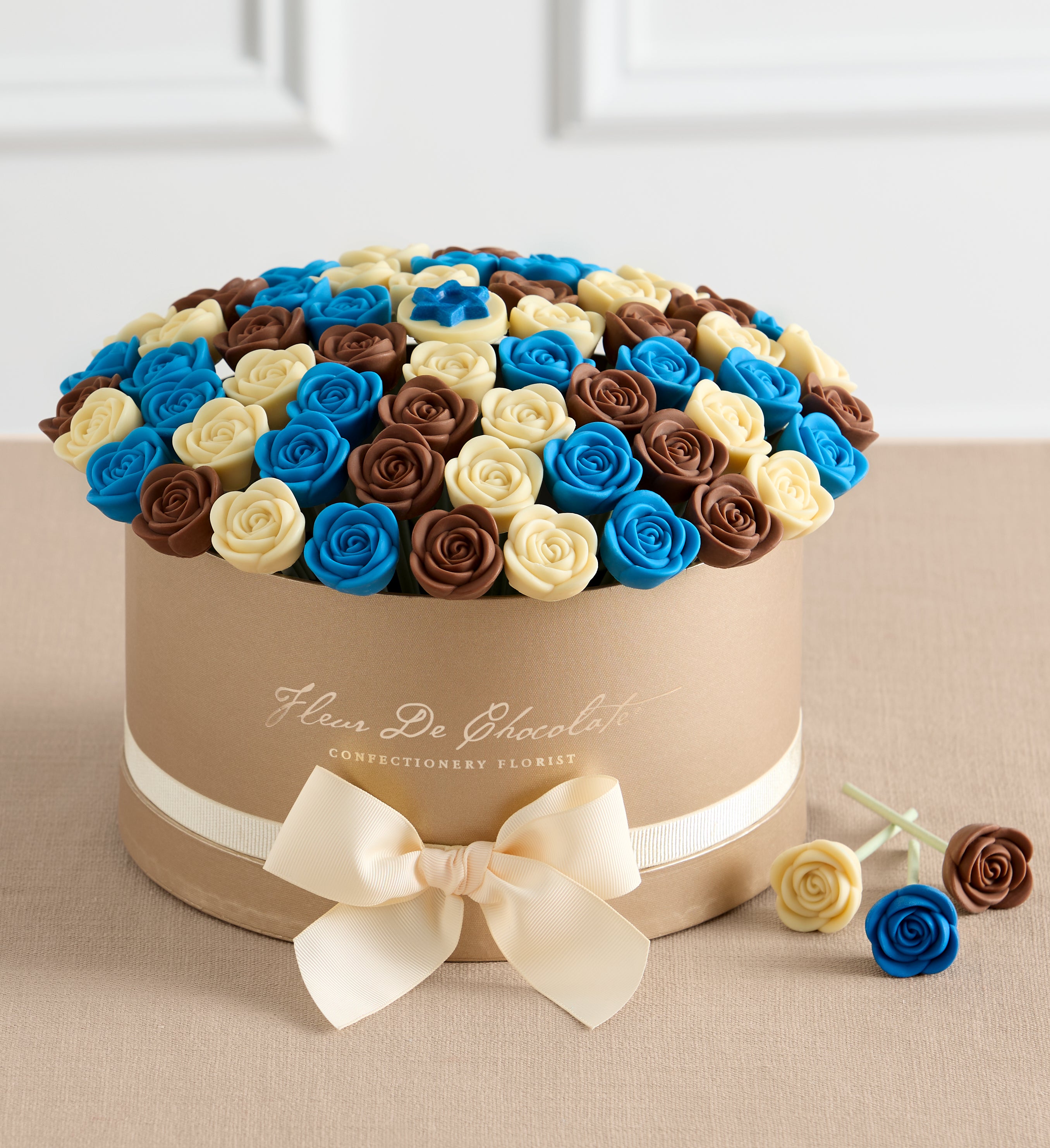 Fleur De Chocolate® Belgian Chocolate Roses – Star of David