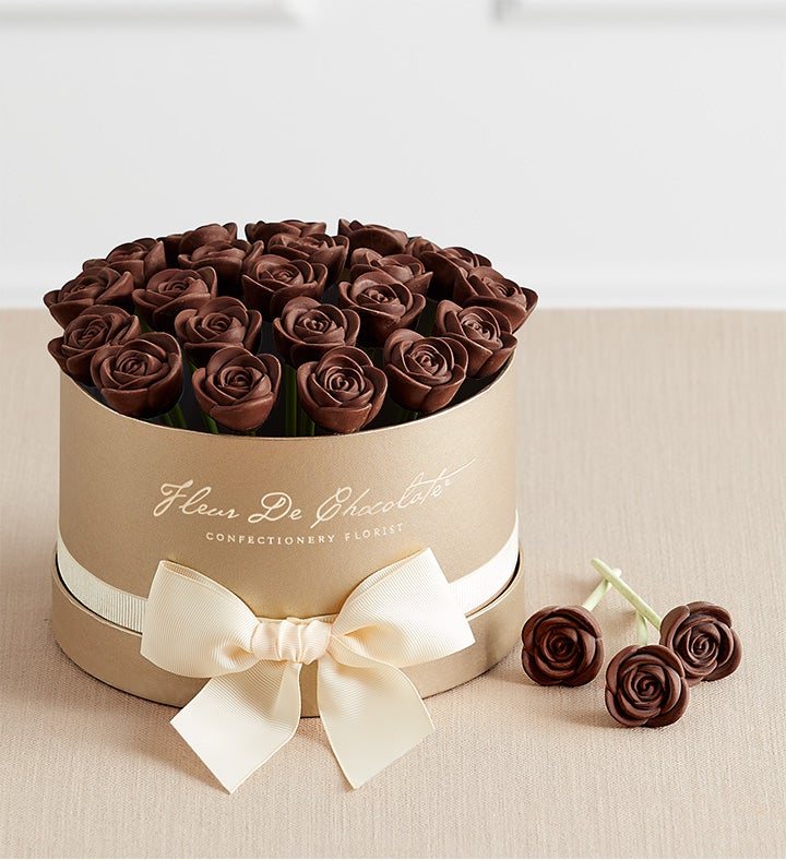 1-800-Flowers Flower Delivery Fleur De Chocolate Belgian Dark Chocolate Roses Classic (21 Chocolate Roses)