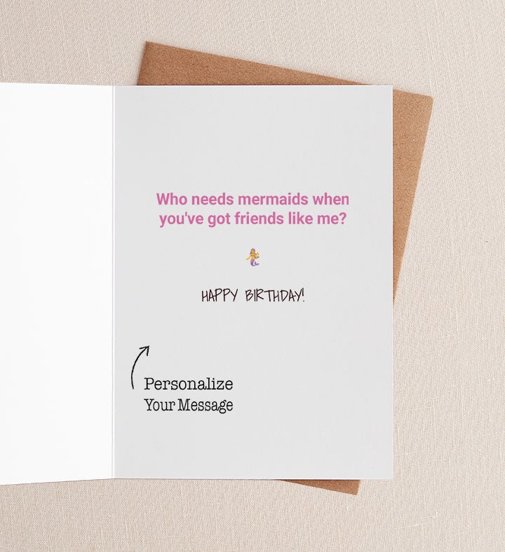 Out Of Mermaids Birthday Greeting Card