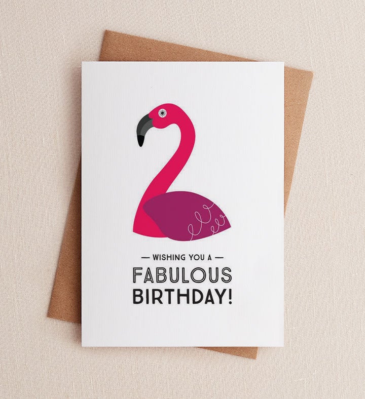 Fabulous Flamingo Birthday Greeting Card