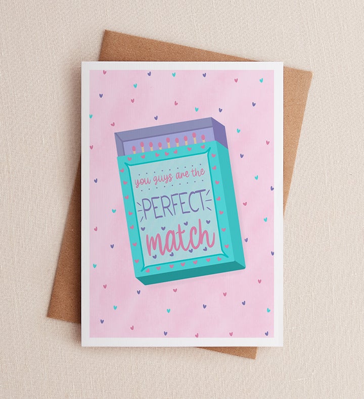 Perfect Match Wedding Greeting Card