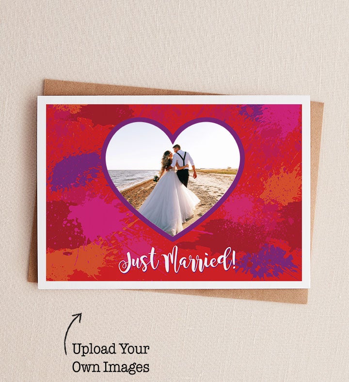 Just Married Photo Wedding Greeting Card