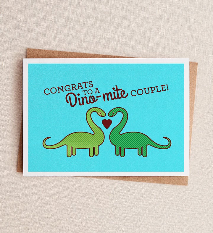 Dino mite Couple Wedding Greeting Card