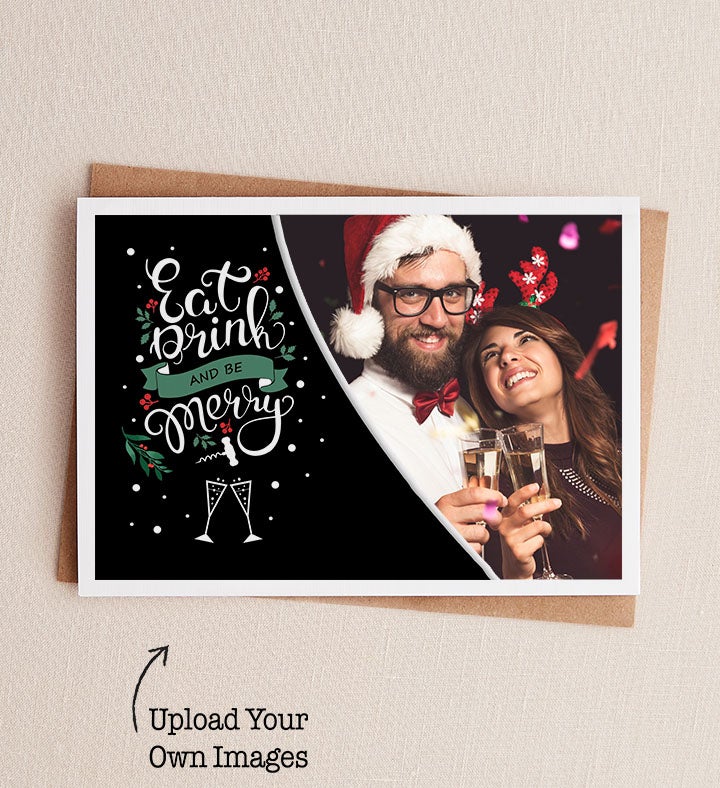 Eat Drink And Be Merry Christmas Greeting Card