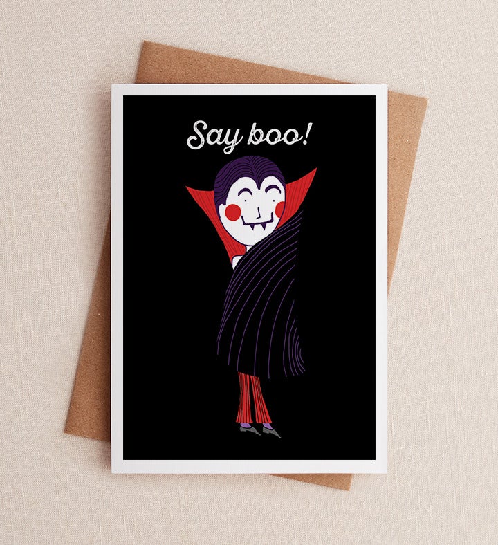 Say Boo Halloween Greeting Card