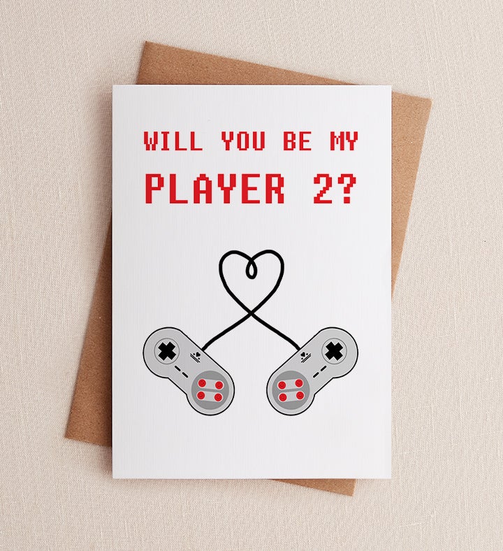 Player 2 Love & Romance Greeting Card