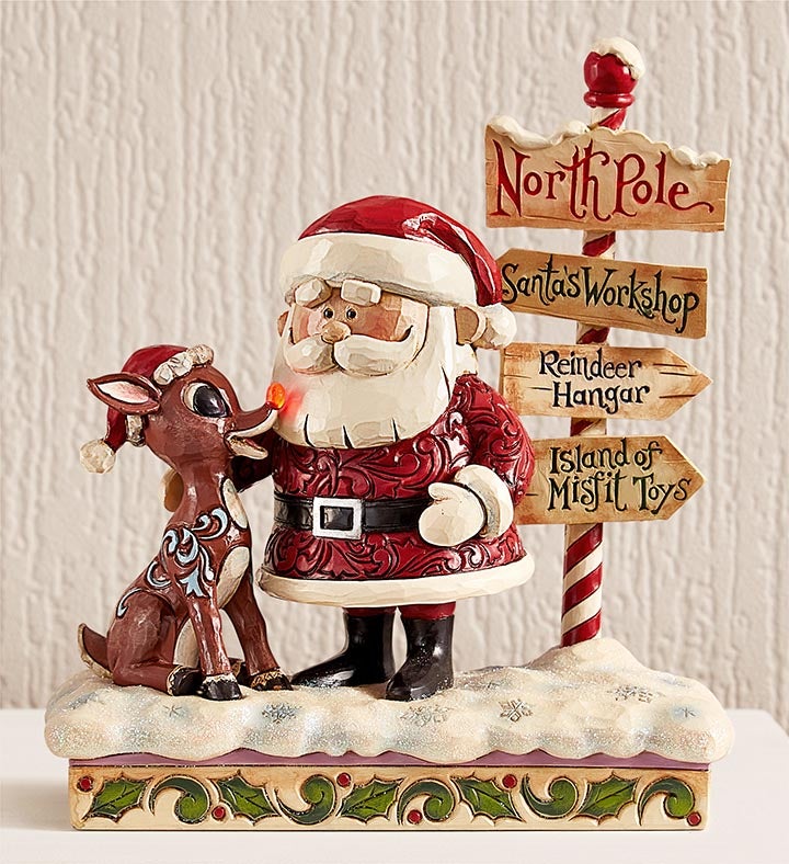 Rudolph & Santa Figurine by Jim Shore