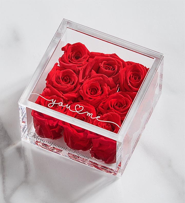 Roses in Acrylic Cubes