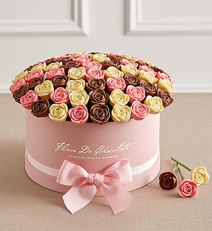 Fleur De Chocolate® Belgian Chocolate Roses - Perfectly Pink for Mom
