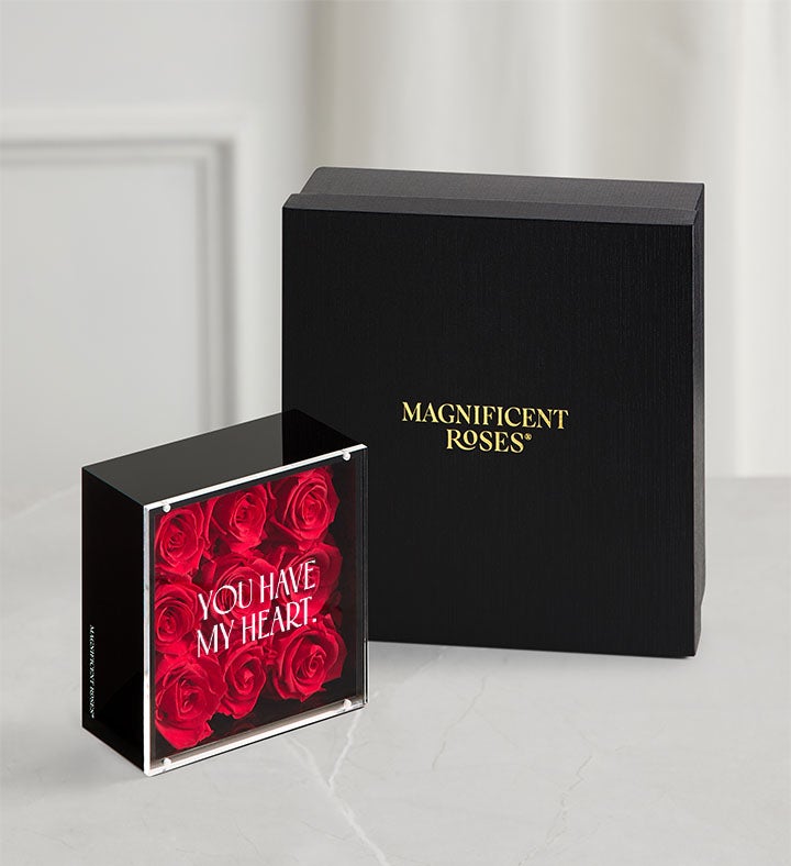1-800-Flowers Flower Delivery Magnificent Roses Personalized Message Classic Love Vault - 9 Preserved Roses