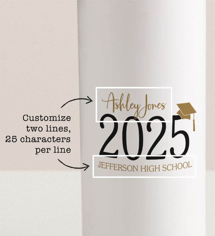 Graduation Bouquet with Personalized Vase