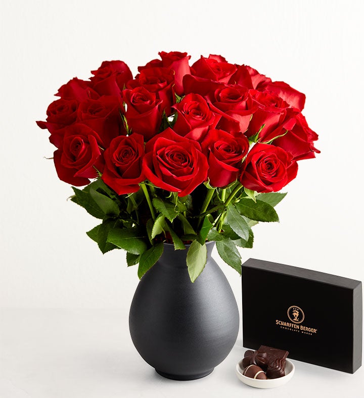 Midnight Red Roses™ & Chocolate Bundle